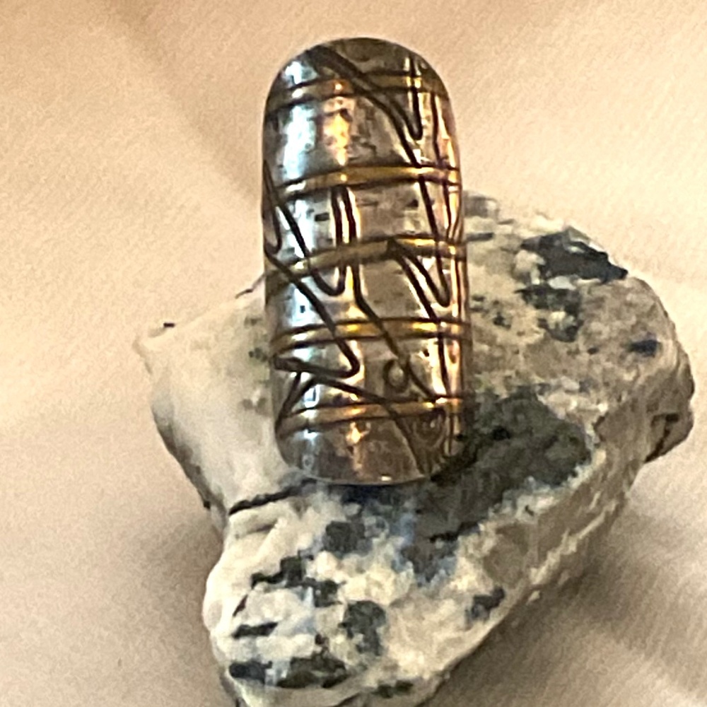 Artisan Crafted Hammered Silver Statement Ring